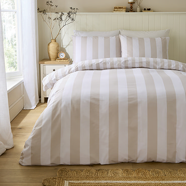 Cove Stripe Reversible Duvet Cover Set - Natural carousel image
