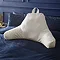 Velvet Cuddle Chair Cushion in cream on bed image 1