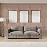 lifestyle image of platinum grey velvet contemporary grand sofa