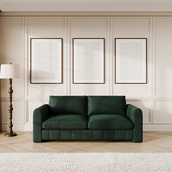 Croston Easy Clean Velvet Large Sofa - Hunter