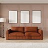 lifestyle image of mandarin orange contemporary grand sofa