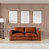 lifestyle image of mandarin coloured contemporary large sofa