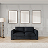 lifestyle image of midnight blue contemporary medium sofa