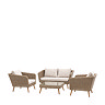 image cut out on white background of wicker 5 piece dining set