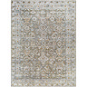 image cut out on white background of sage green and brown vintage rug