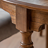 close up image on detailed underside of dining table