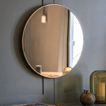davenport large round wall mirror image