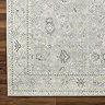 close up swatch image of grey floral vintage rug