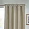 Close up of natural coloured curtains in eyelet style