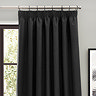 Black pencil pleat curtains close up image 2