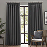 Dawn charcoal pencil pleat curtains on window image 1