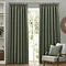 Dawn pencil pleat curtains in eucalyptus on window image 1