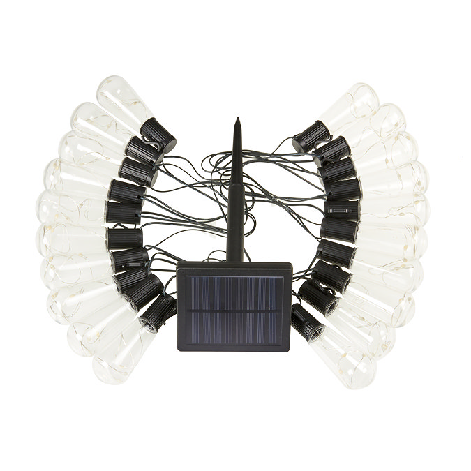 image cut out on white background of deco bulbs with solar stake