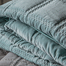 Duck Egg Della quilted Cotton Velvet Bedspread