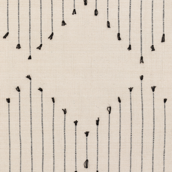 close up image of diamond weave pattern of natural linen-style placemat