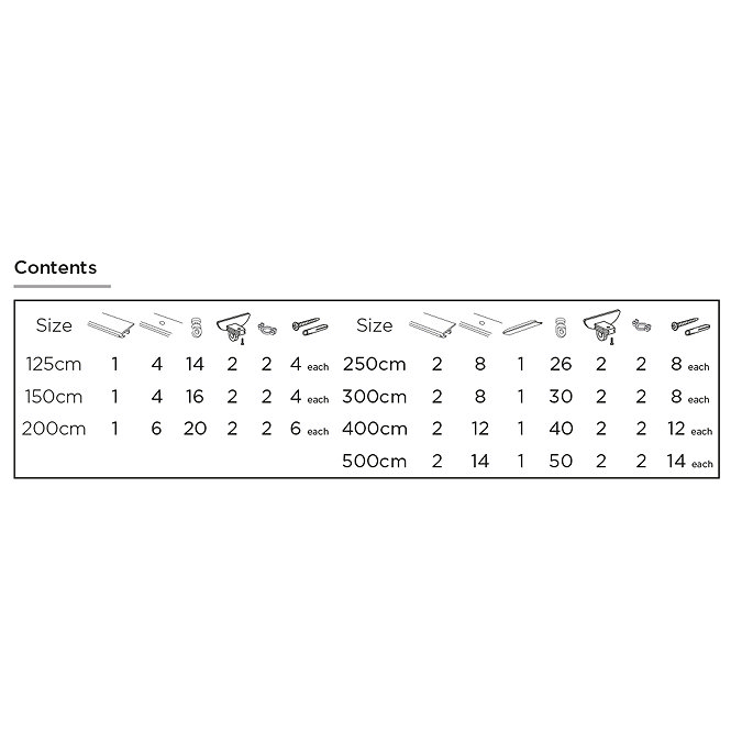 Discrete Top Fix Track Pack Content