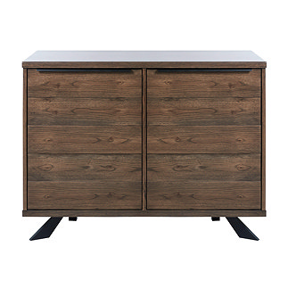 image cut out on white background of dark oak 2 door sideboard