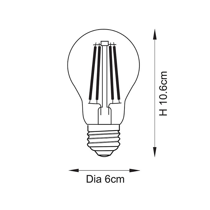 E27 LED Filament GLS Dimmable Light Bulb