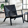Eden Oak and Rope Accent Chair - Black main image