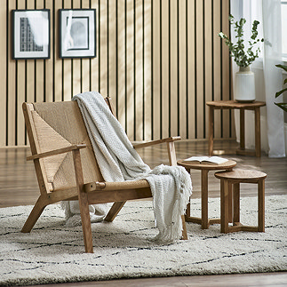 Eden Oak and Rope Accent Chair - Natural main image
