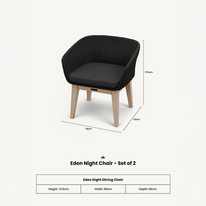 cut out image of black dining chair with light wood legs, dimension specifications written at the bottom