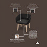 image of material specification for black garden dining chair