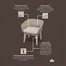image of natural rope weave garden dining chair with material specification