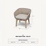 cut out of natural rope weave garden dining chair with dimensions specification below