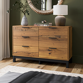 Eden Wooden 6 Drawer Chest - Oak main image