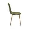 side on image cut out on white background of olive green chenille chair