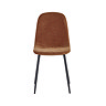 front on image cut out on white background of orange chenille dining chair