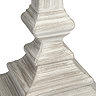 close up image of washed wood material of sculpted table lamp