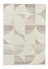 image cut out on white background of cream and beige rectangle geometric rug