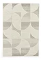 image cut out on white background of cream and beige rectangle geometric rug