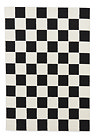 image cut out on white background of black and white checkered rug