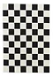 image cut out on white background of black and white checkered rug