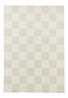 image cut out on white background of cream checkered rextangle rug