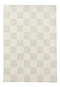 image cut out on white background of cream checkered rextangle rug