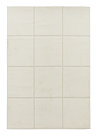 image cut out on white background of cream rug with lined detail