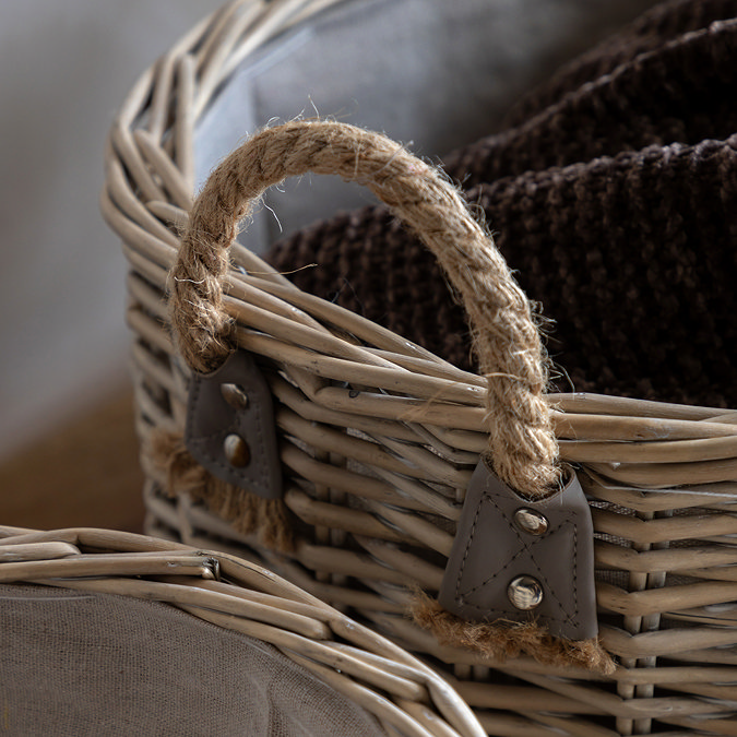 Elodie Set of 2 Round Baskets with Handle