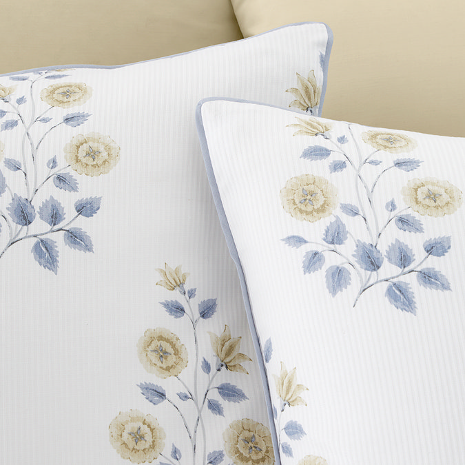 Eloise Floral Piped 230TC Duvet Cover Set - Blue carousel image