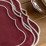 Elora set of 4 Scallop Placemats in merlot