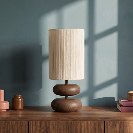 Elva Table Lamp brown and white