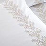 Embroidery Leaf duvet cover set close up on bed image 3