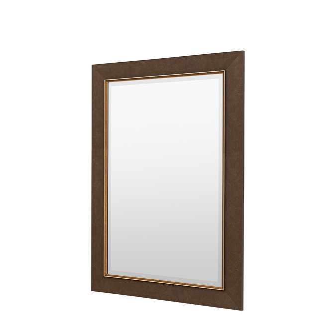 cut out of rectangular bronze wall mirror