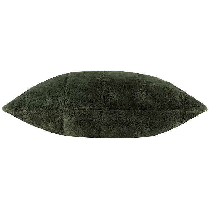 pine green square cushion side on cut out on white background