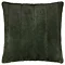 pine green faux fur square cushion cut out on white background
