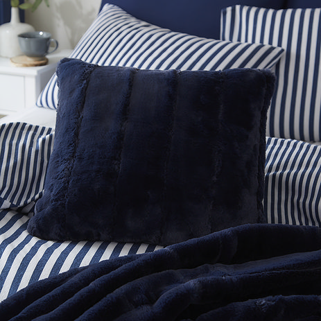 Navy Empress Faux Fur Cushion image