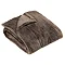taupe brown faux fur throw folded into a square, cut out image on white background