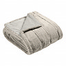 grey faux fur cushion folded in a square, cut out on a white background